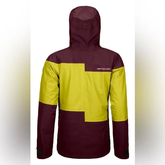 NWT Ortovox Women 3L Gaurdian Shell Jacket Dark Wine Green Outdoors Merino L - Picture 2 of 15